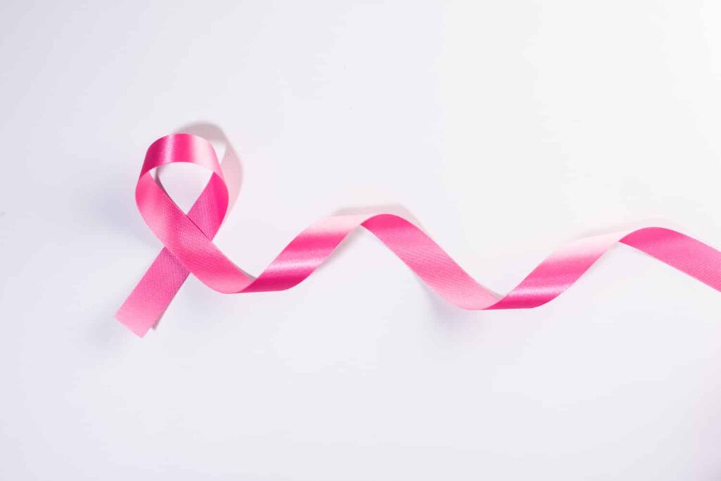 Pink Ribbon Cancer Sign White